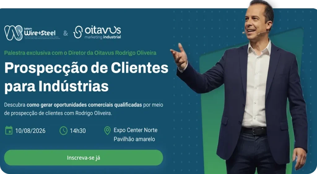 faltam 5 dias para a palestra sobre prospecção de clientes para indústrias